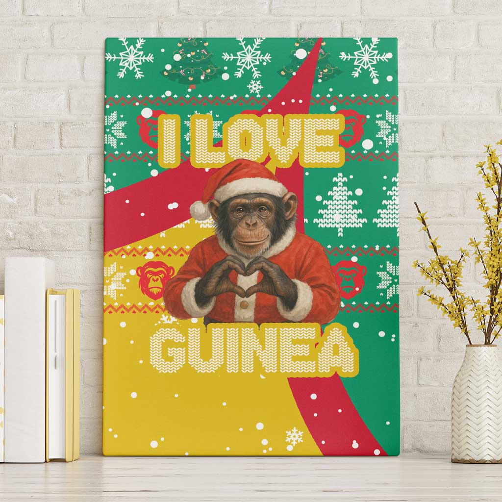 Guinea Christmas Canvas Wall Art Santa Chimpanzee Heart Hands and Snowflake - African Pride