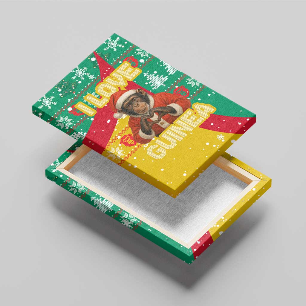 Guinea Christmas Canvas Wall Art Santa Chimpanzee Heart Hands and Snowflake - African Pride