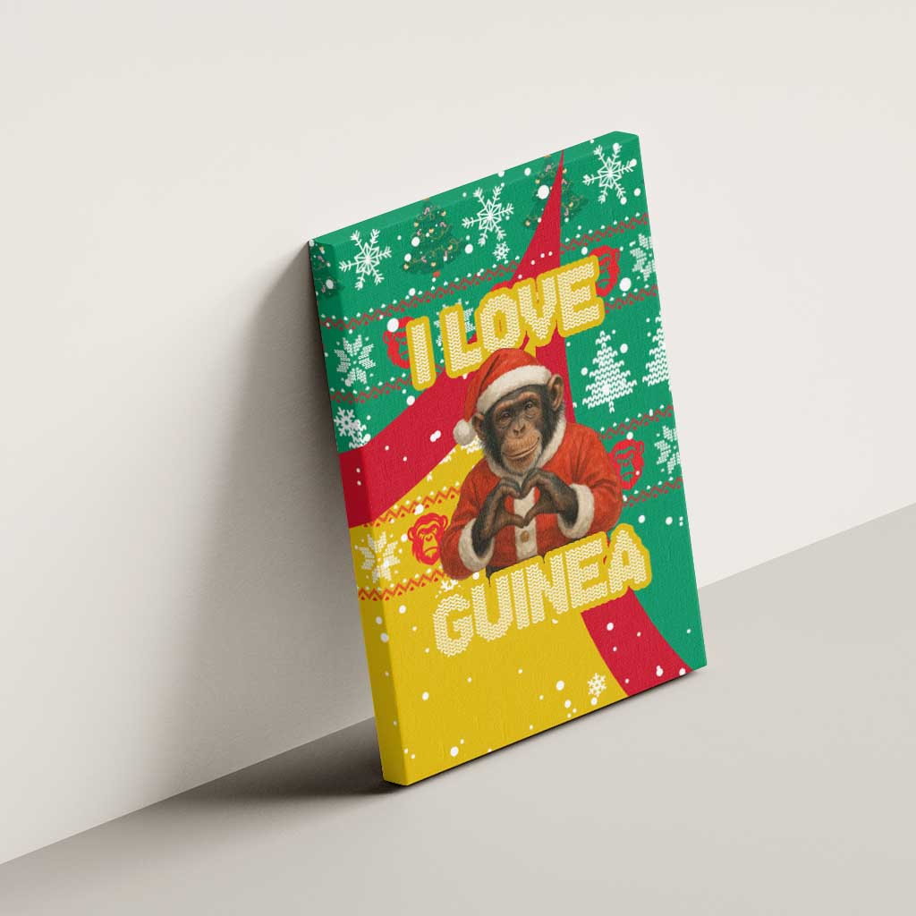 Guinea Christmas Canvas Wall Art Santa Chimpanzee Heart Hands and Snowflake - African Pride