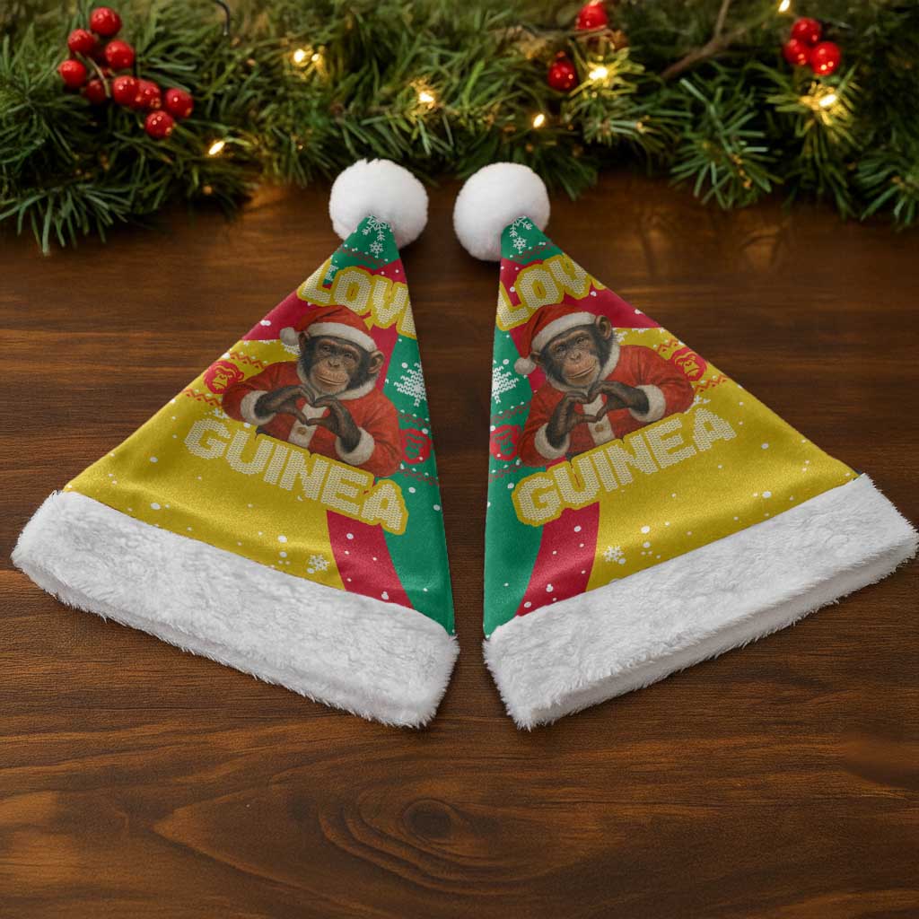 Guinea Christmas Santa Hat Santa Chimpanzee Heart Hands and Snowflake - African Pride