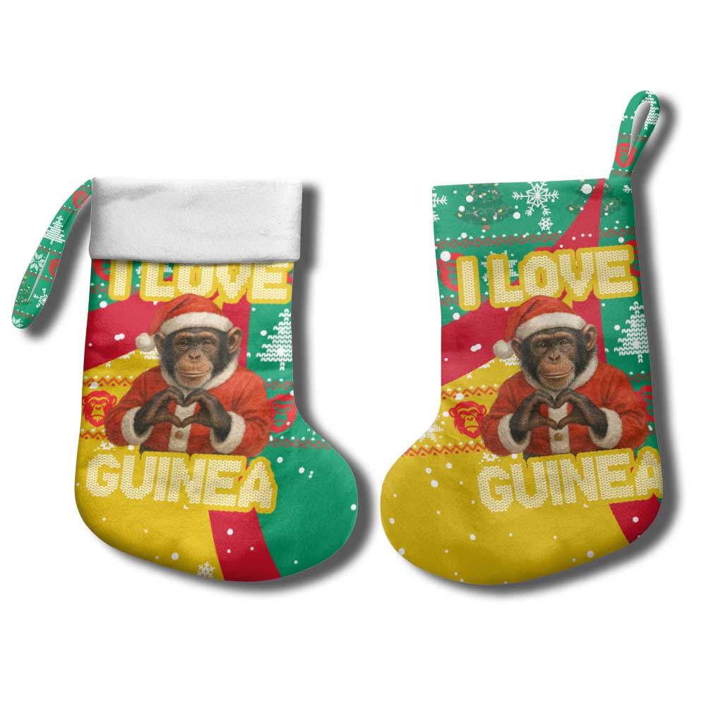 Guinea Christmas Stocking Santa Chimpanzee Heart Hands and Snowflake - African Pride