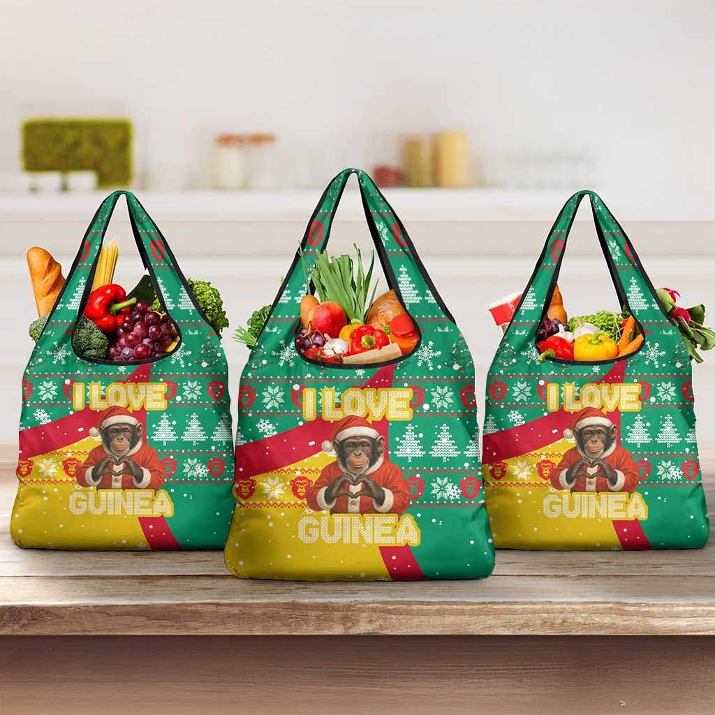 Guinea Christmas Grocery Bag Santa Chimpanzee Heart Hands and Snowflake - African Pride