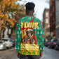 Guinea Christmas Long Sleeve Shirt Santa Chimpanzee Heart Hands and Snowflake - African Pride