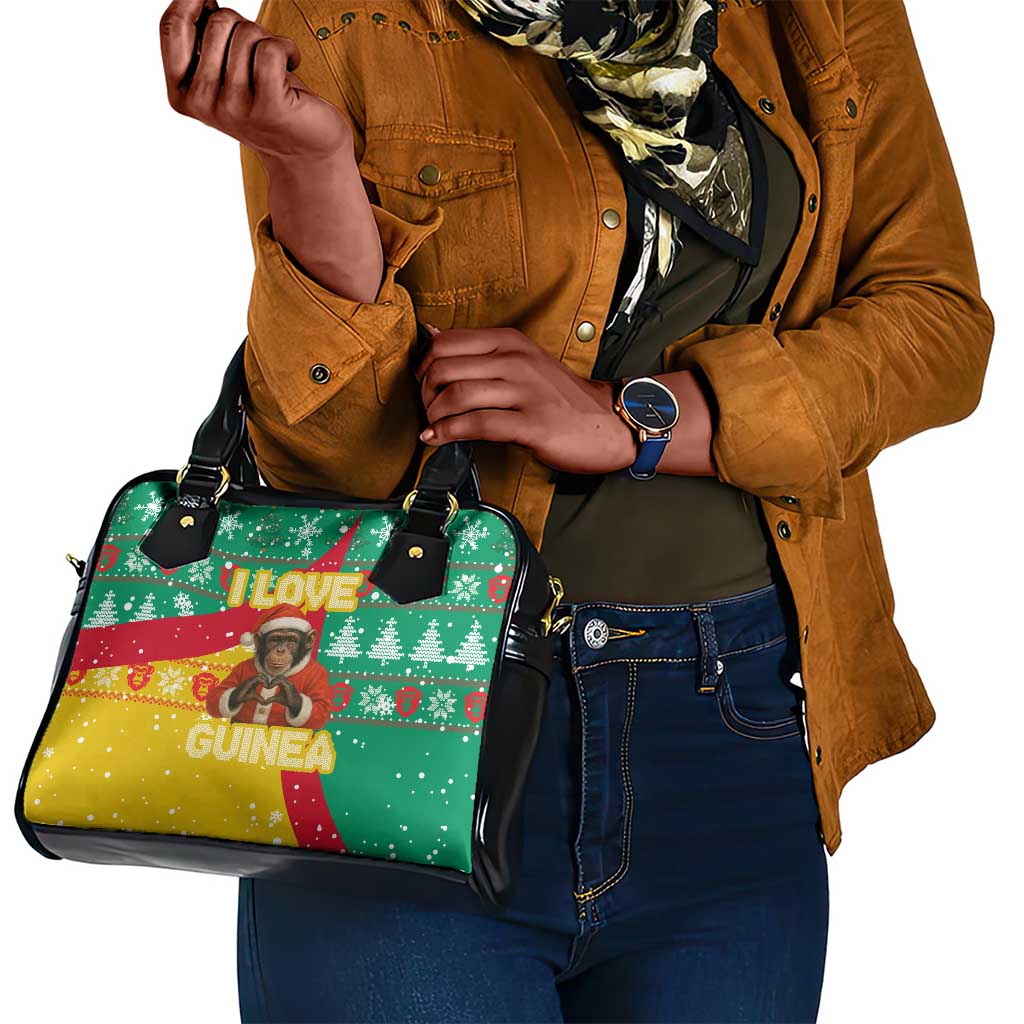 Guinea Christmas Shoulder Handbag Santa Chimpanzee Heart Hands and Snowflake - African Pride
