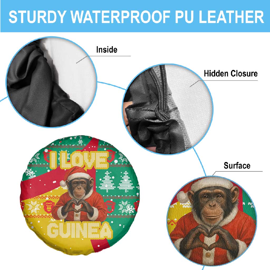 Guinea Christmas Spare Tire Cover Santa Chimpanzee Heart Hands and Snowflake - African Pride