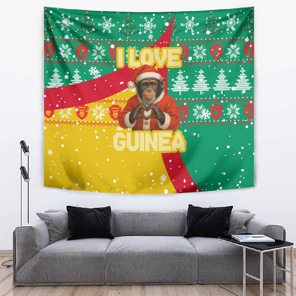 Guinea Christmas Tapestry Santa Chimpanzee Heart Hands and Snowflake - African Pride