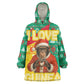 Guinea Christmas Wearable Blanket Hoodie Santa Chimpanzee Heart Hands and Snowflake - African Pride