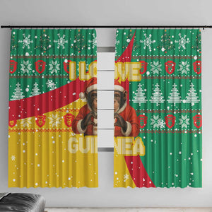 Guinea Christmas Window Curtain Santa Chimpanzee Heart Hands and Snowflake - African Pride