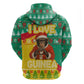 Guinea Christmas Zip Hoodie Santa Chimpanzee Heart Hands and Snowflake - African Pride