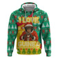 Guinea Christmas Zip Hoodie Santa Chimpanzee Heart Hands and Snowflake - African Pride