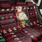 Guinea Christmas Back Car Seat Cover Festive Dove String Lights and Red Black Holiday - African Pride
