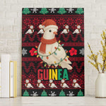 Guinea Christmas Canvas Wall Art Festive Dove String Lights and Red Black Holiday - African Pride