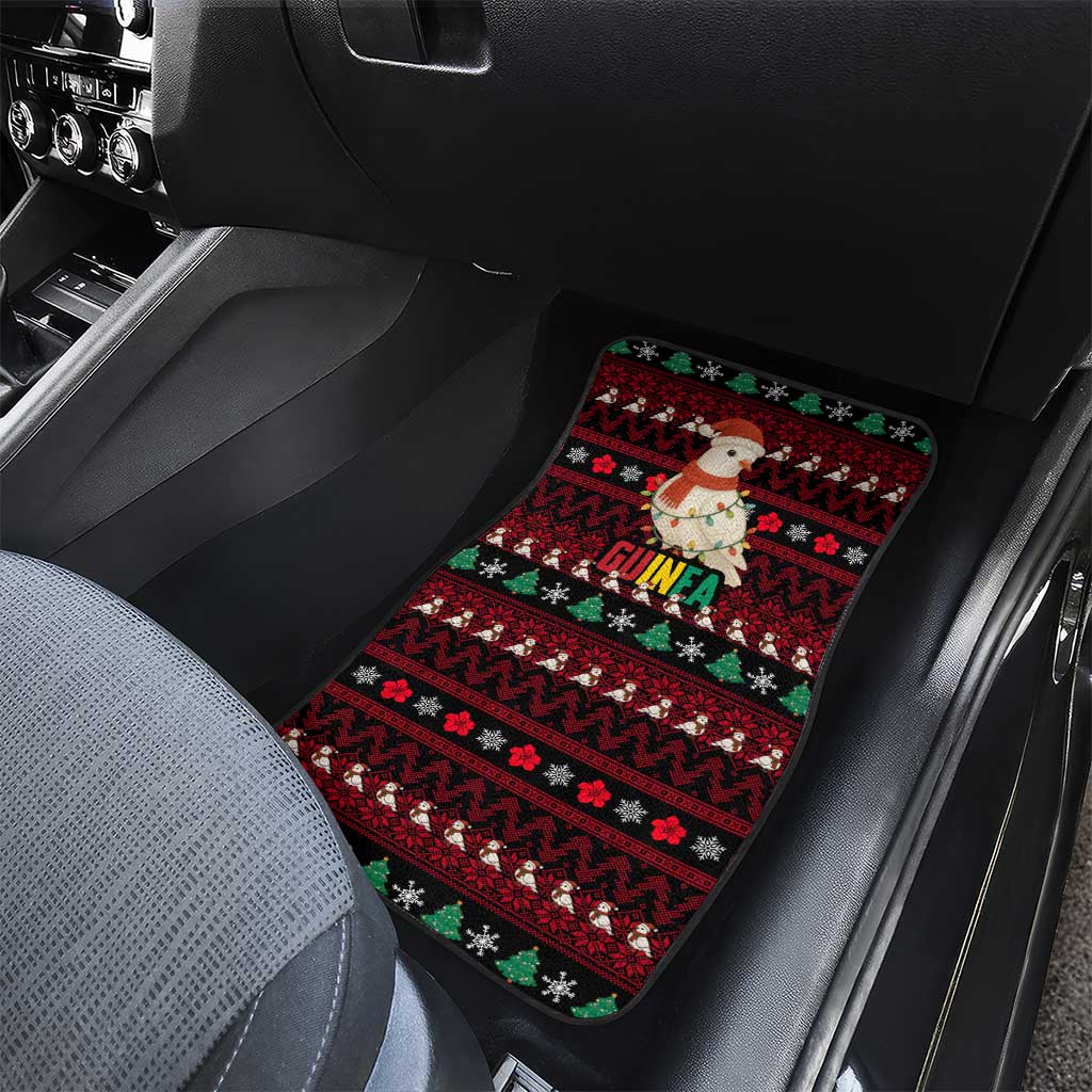 Guinea Christmas Car Mats Festive Dove String Lights and Red Black Holiday - African Pride