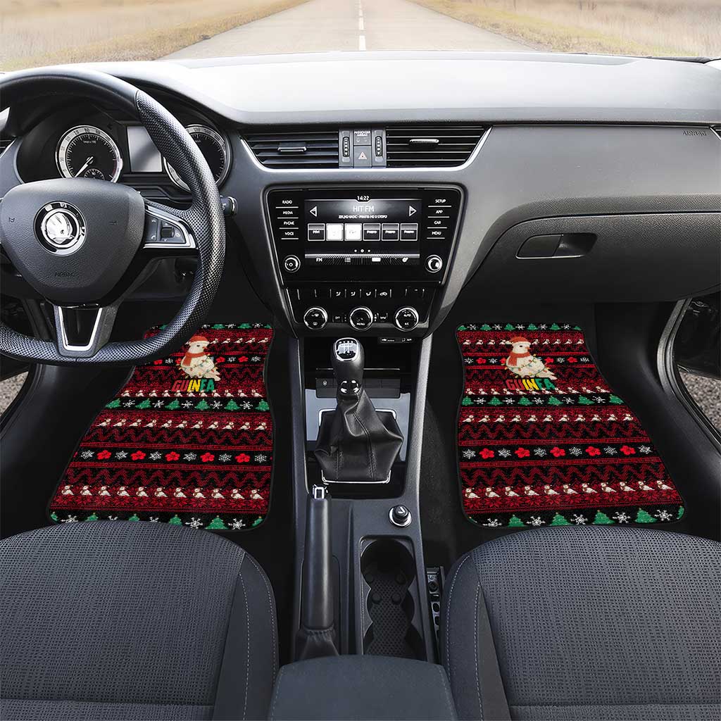 Guinea Christmas Car Mats Festive Dove String Lights and Red Black Holiday - African Pride