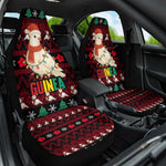 Guinea Christmas Car Seat Cover Festive Dove String Lights and Red Black Holiday - African Pride