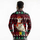 Guinea Christmas Long Sleeve Polo Shirt Festive Dove String Lights and Red Black Holiday - African Pride