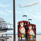 Guinea Christmas Luggage Cover Festive Dove String Lights and Red Black Holiday - African Pride