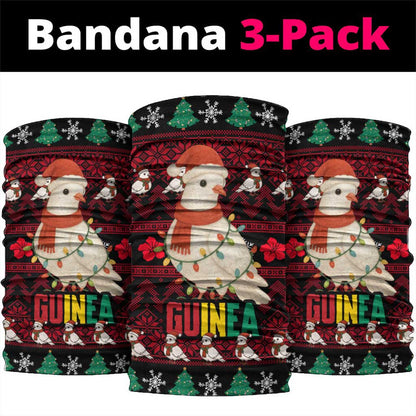 Guinea Christmas Neck Gaiter Festive Dove String Lights and Red Black Holiday - African Pride