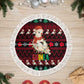 Guinea Christmas Tree Skirt Festive Dove String Lights and Red Black Holiday - African Pride