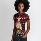 Guinea Christmas Women Polo Shirt Festive Dove String Lights and Red Black Holiday - African Pride