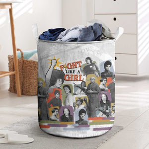 Black History Fight Like A Girl Laundry Basket African Feminist Icons and Bold Retro Art Style - African Pride