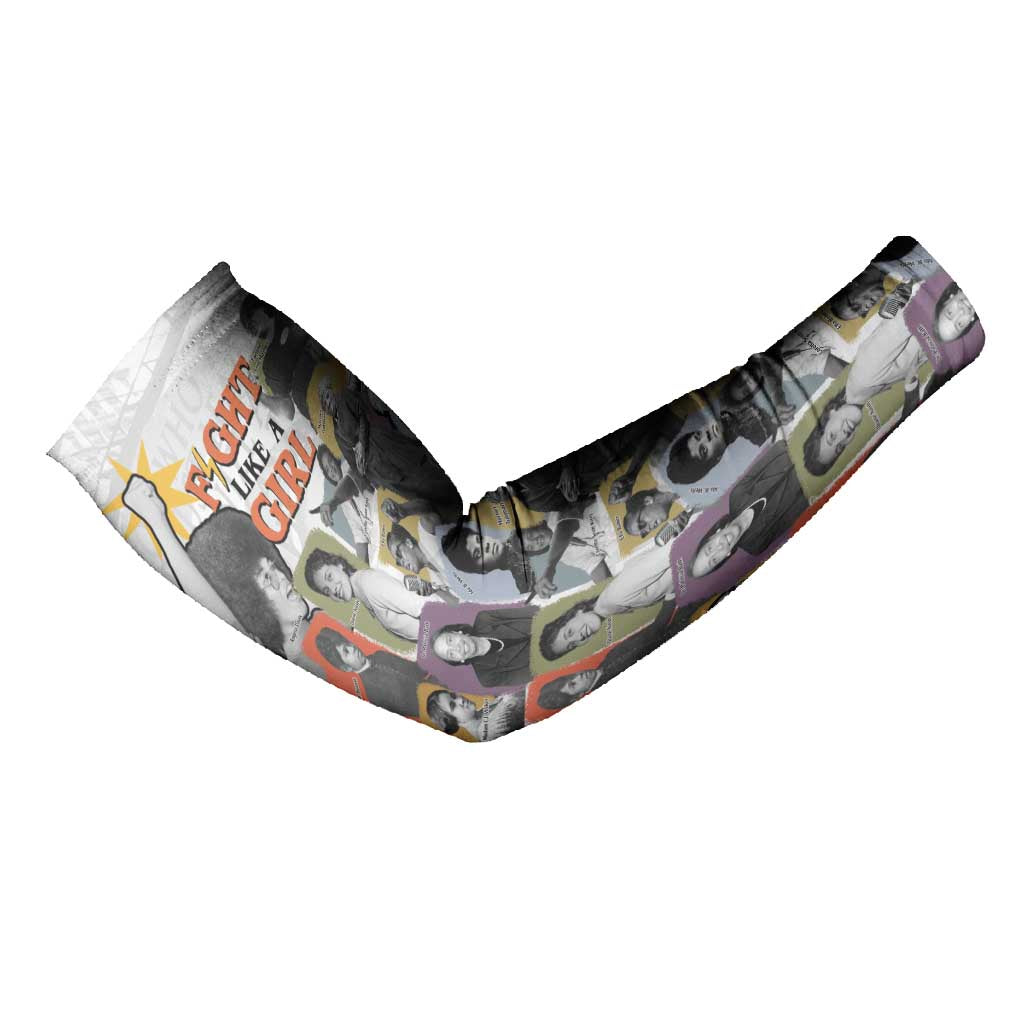 Black History Fight Like A Girl Arm Sleeves African Feminist Icons and Bold Retro Art Style - African Pride