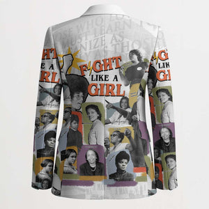 Black History Fight Like A Girl Blazer African Feminist Icons and Bold Retro Art Style - African Pride