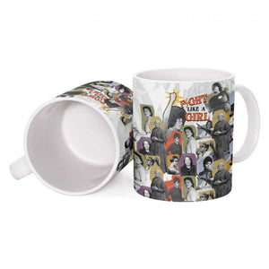 Black History Fight Like A Girl Ceramic Mug African Feminist Icons and Bold Retro Art Style - African Pride