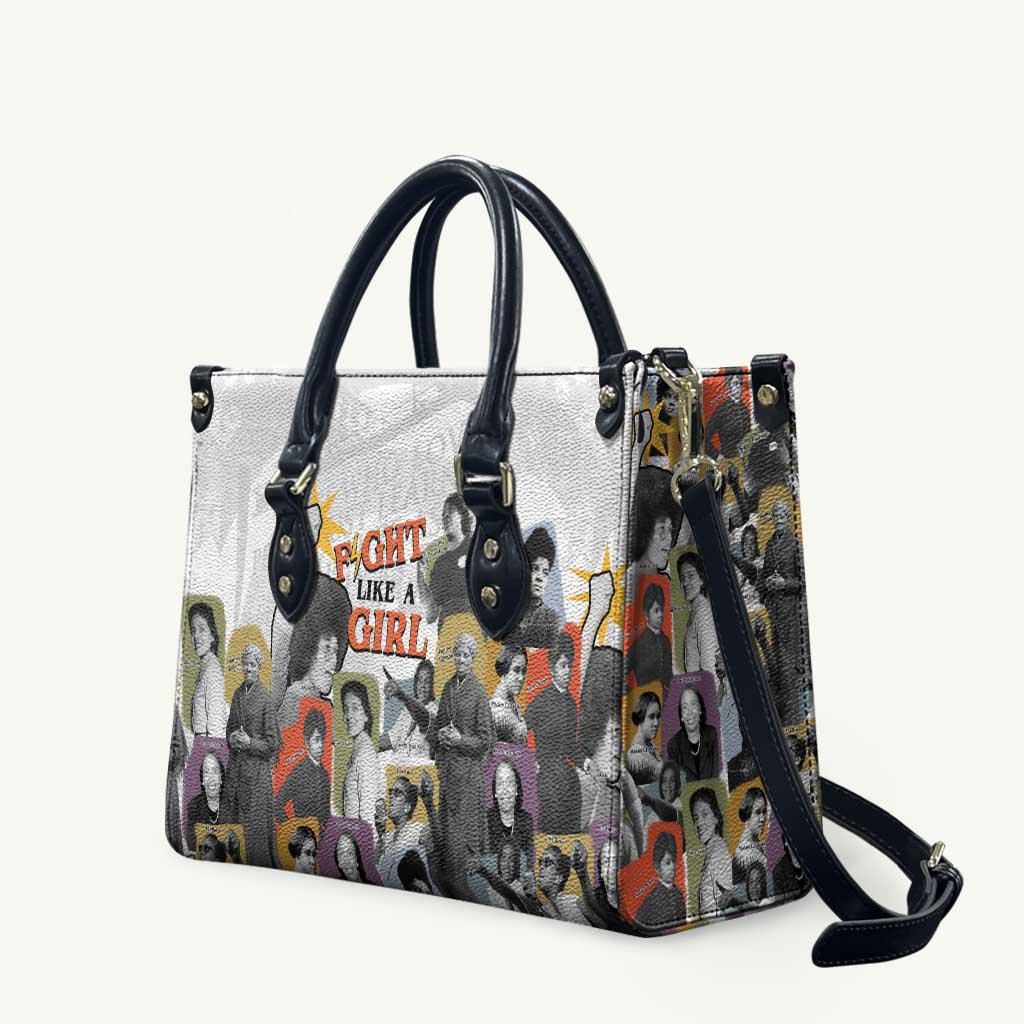 Black History Fight Like A Girl Leather Bag African Feminist Icons and Bold Retro Art Style - African Pride