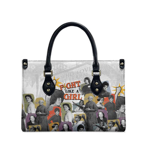 Black History Fight Like A Girl Leather Bag African Feminist Icons and Bold Retro Art Style - African Pride