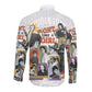 Black History Fight Like A Girl Long Sleeve Button Shirt African Feminist Icons and Bold Retro Art Style - African Pride