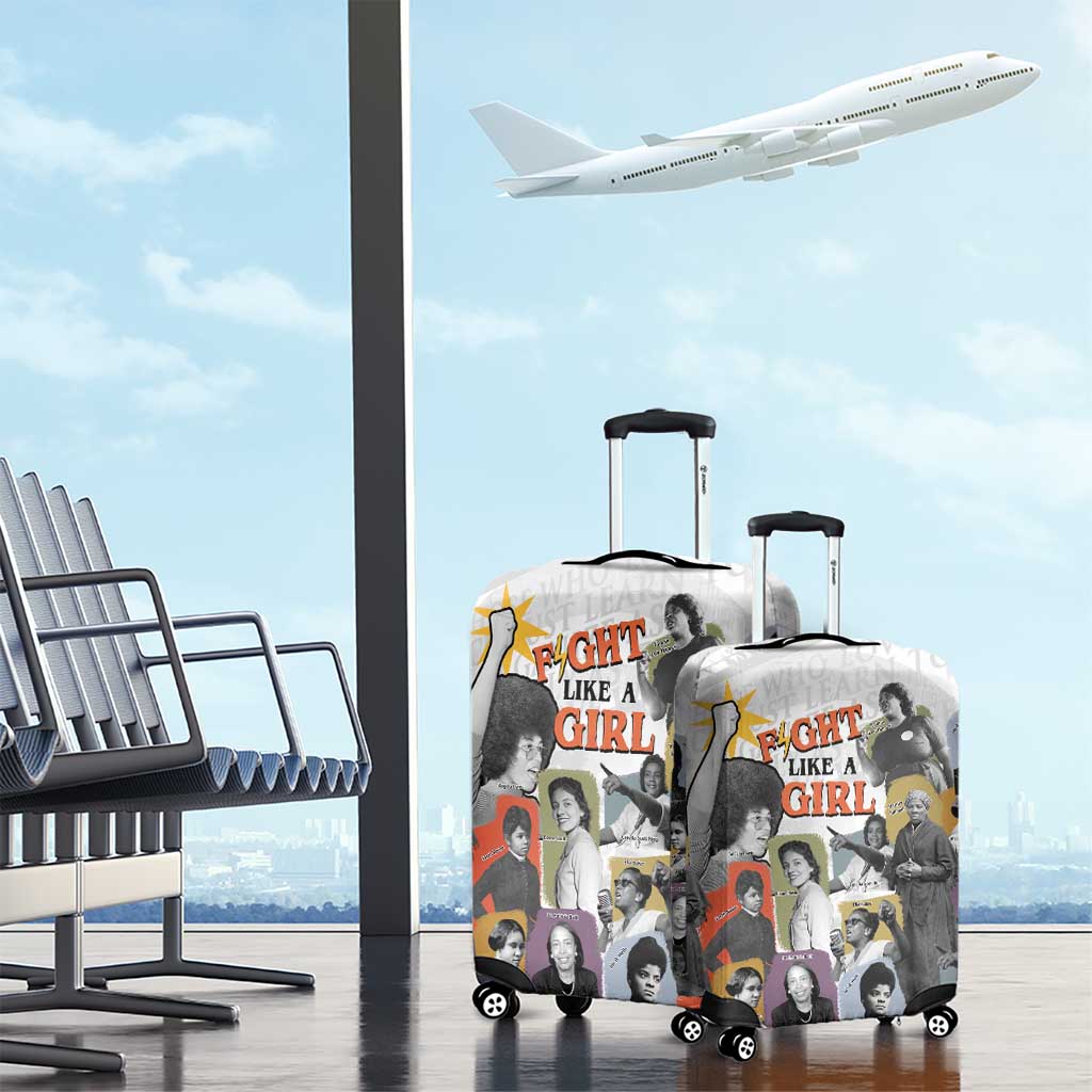 Black History Fight Like A Girl Luggage Cover African Feminist Icons and Bold Retro Art Style - African Pride