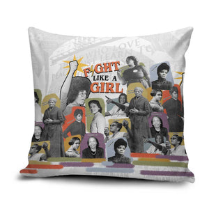 Black History Fight Like A Girl Pillow Cover African Feminist Icons and Bold Retro Art Style - African Pride