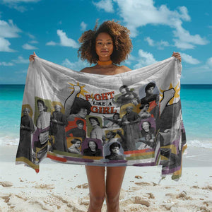 Black History Fight Like A Girl Sarong African Feminist Icons and Bold Retro Art Style - African Pride