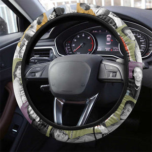 Black History Fight Like A Girl Steering Wheel Cover African Feminist Icons and Bold Retro Art Style - African Pride