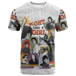 Black History Fight Like A Girl T shirt African Feminist Icons and Bold Retro Art Style - African Pride