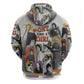 Black History Fight Like A Girl Zip Hoodie African Feminist Icons and Bold Retro Art Style - African Pride