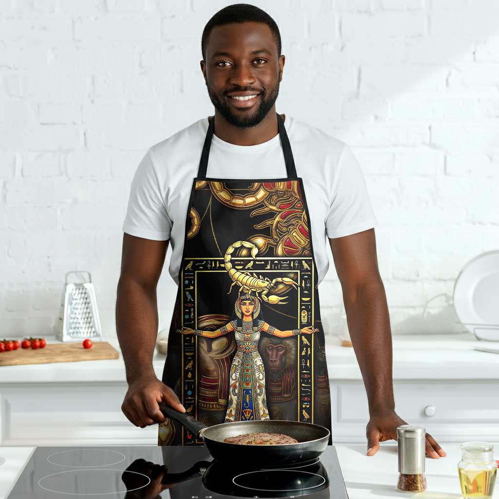 Serket Ancient Egyptian Apron with Canopic Jars and Scorpion Motif in Protection