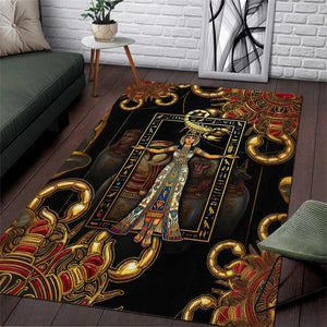Serket Ancient Egyptian Area Rug with Canopic Jars and Scorpion Motif in Protection