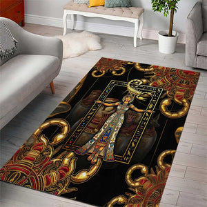 Serket Ancient Egyptian Area Rug with Canopic Jars and Scorpion Motif in Protection