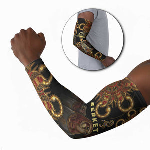 Serket Ancient Egyptian Arm Sleeves with Canopic Jars and Scorpion Motif in Protection