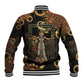 Serket Ancient Egyptian Baseball Jacket with Canopic Jars and Scorpion Motif in Protection