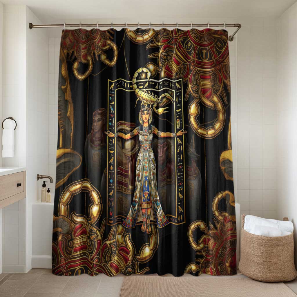 Serket Ancient Egyptian Bathroom Set with Canopic Jars and Scorpion Motif in Protection