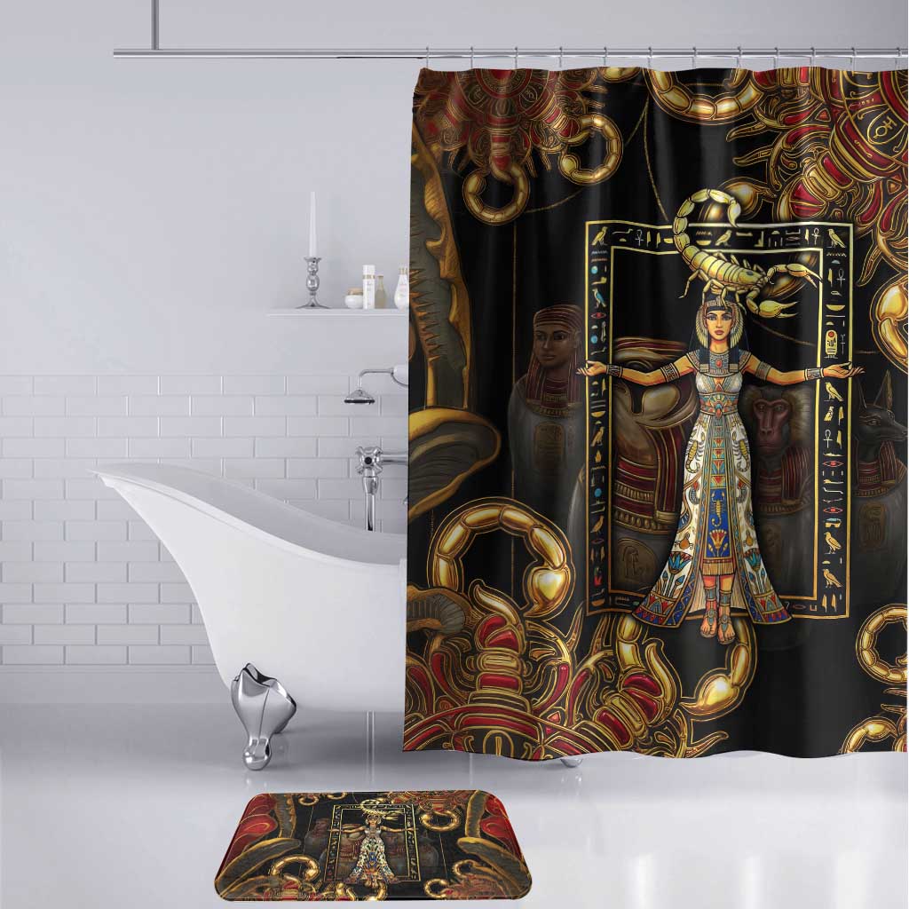 Serket Ancient Egyptian Bathroom Set with Canopic Jars and Scorpion Motif in Protection