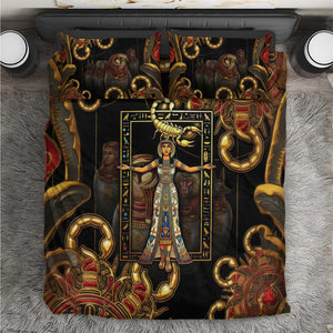 Serket Ancient Egyptian Bedding Set with Canopic Jars and Scorpion Motif in Protection
