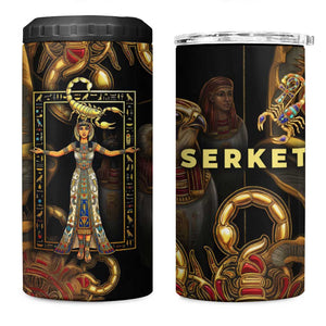 Serket Ancient Egyptian 4 in 1 Can Cooler Tumbler with Canopic Jars and Scorpion Motif in Protection