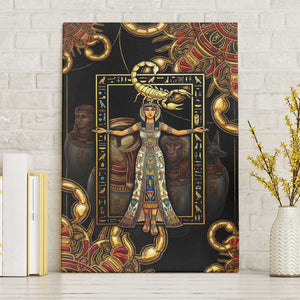 Serket Ancient Egyptian Canvas Wall Art with Canopic Jars and Scorpion Motif in Protection