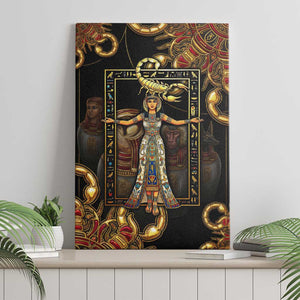Serket Ancient Egyptian Canvas Wall Art with Canopic Jars and Scorpion Motif in Protection