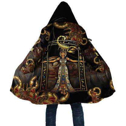 Serket Ancient Egyptian Cloak with Canopic Jars and Scorpion Motif in Protection