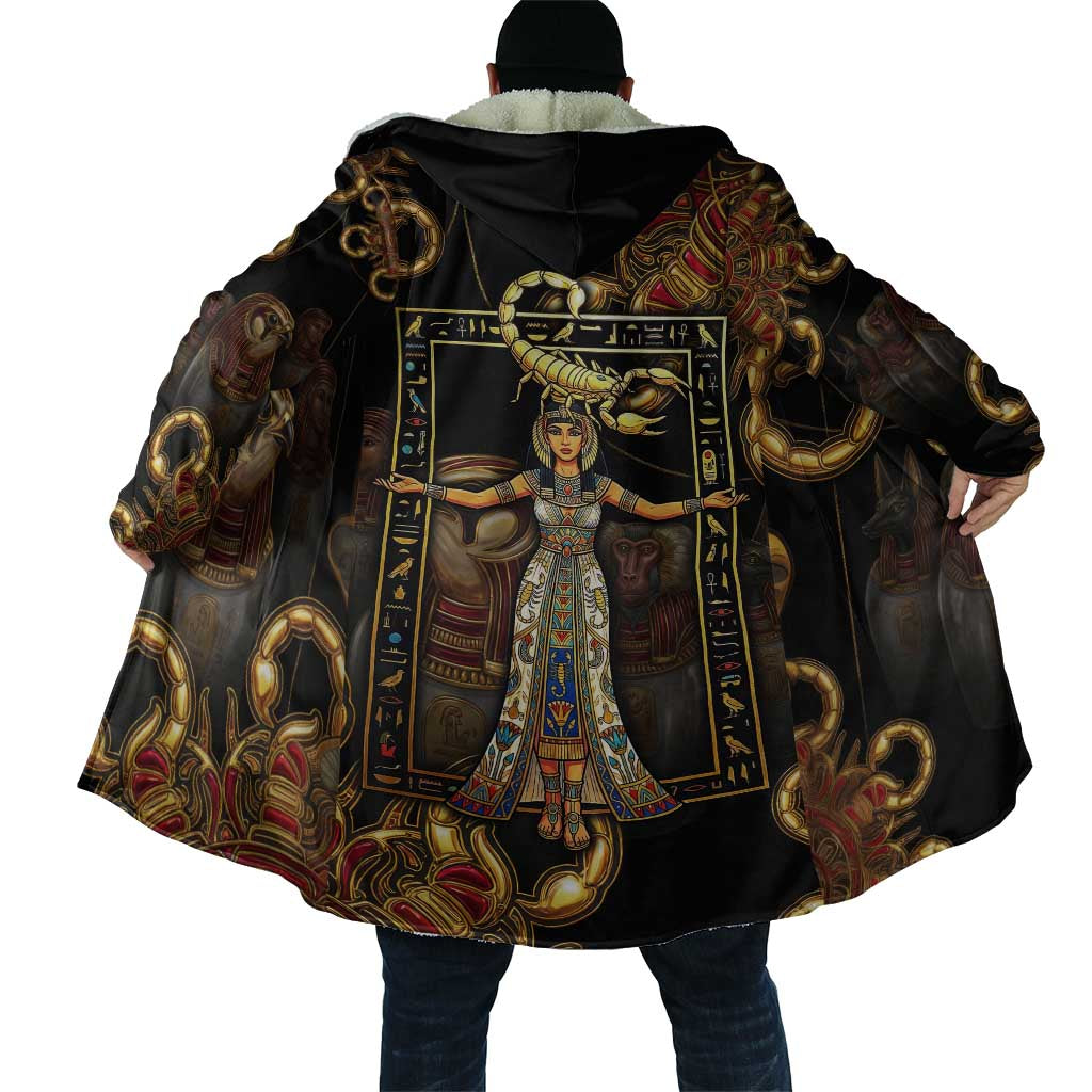 Serket Ancient Egyptian Cloak with Canopic Jars and Scorpion Motif in Protection